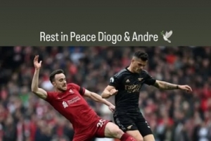 扎卡晒昔日和若塔的同场竞技照悼念：安息吧迪奥戈和安德烈